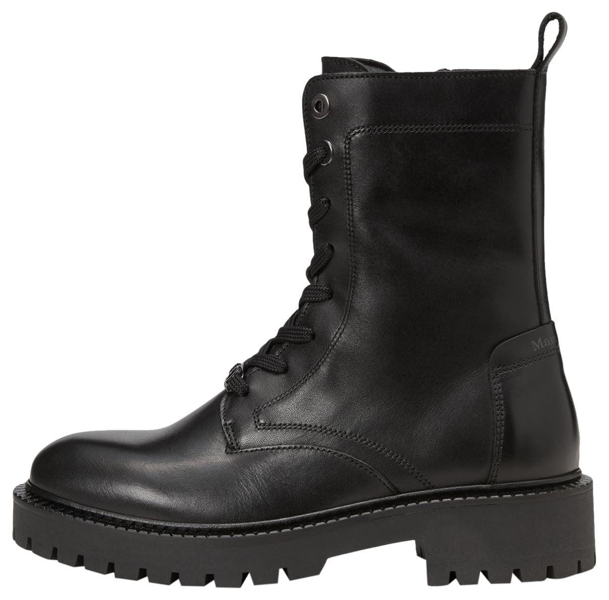 Marc OߴPolo Damen Stiefeletten zum Schnüren aus Leder mit Reißverschluss, Schwarz (Black), 38