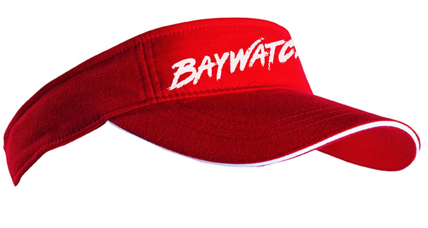 BaywatchLICENSED RED/WHITE SUN VISOR