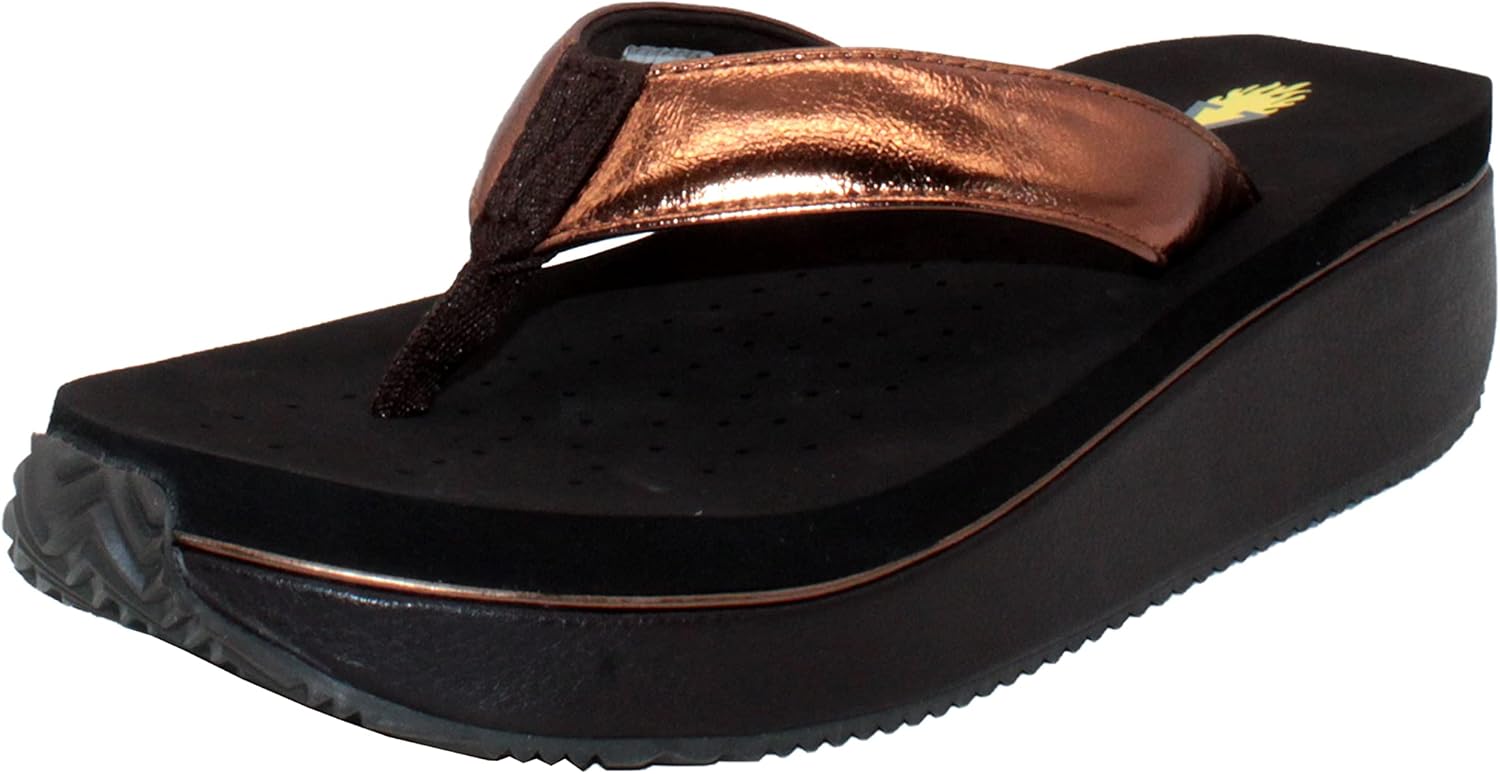 Volatile Women's Cafe Metallic Wedge Sandal, Bronze, 10 B US