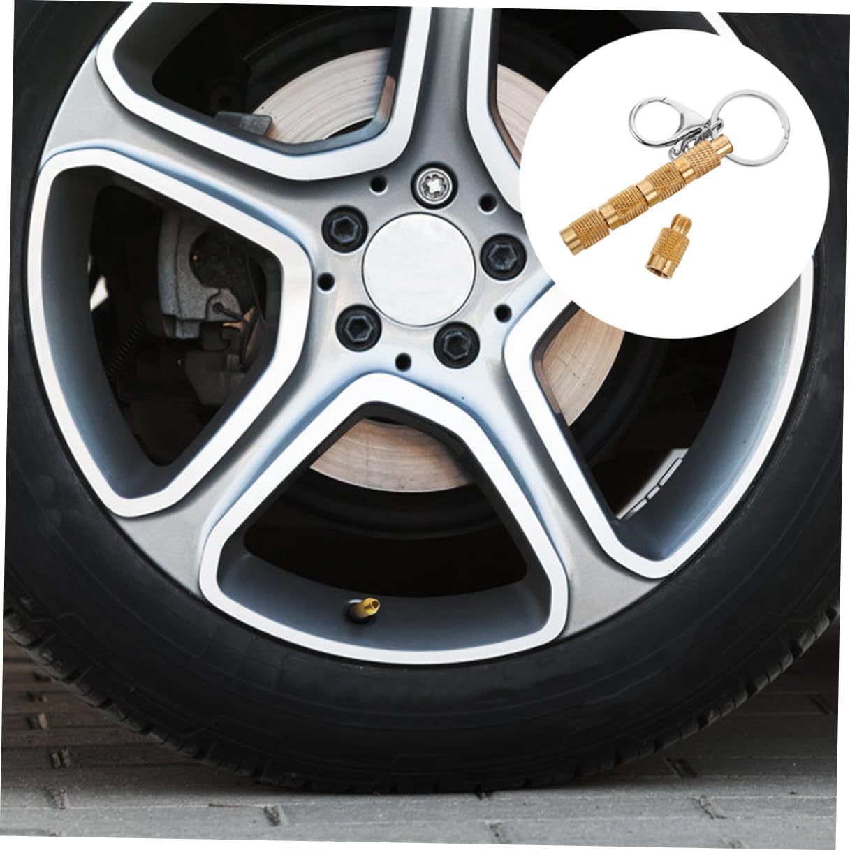 2pcs Automotive Tire Deflation Valve Tools 5-in-1 Copper Tire Pressure Release Deflators for Cars Trucks Off-Road Vehicles