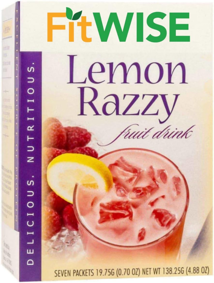 FITWISE - High Protein Diet Fruit Drink - 15g Protein - Low Calorie - Low Carb - Low Sugar - Fat Free, Ideal Protein Compatible, 7 Servings Per Box (Lemon Razzy)