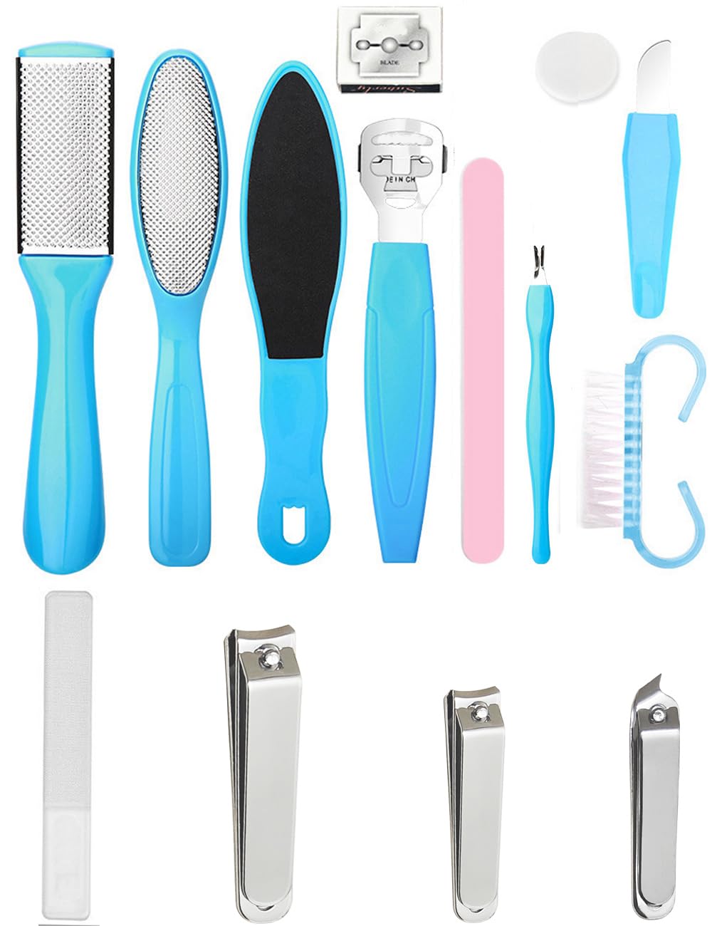 Stainless Callus Removers Set Foot File Pedicure Tools Kit for Feet Nail Clippers Set Fingernail Clipper Toenail Clipper Nail Care Tool with Travel