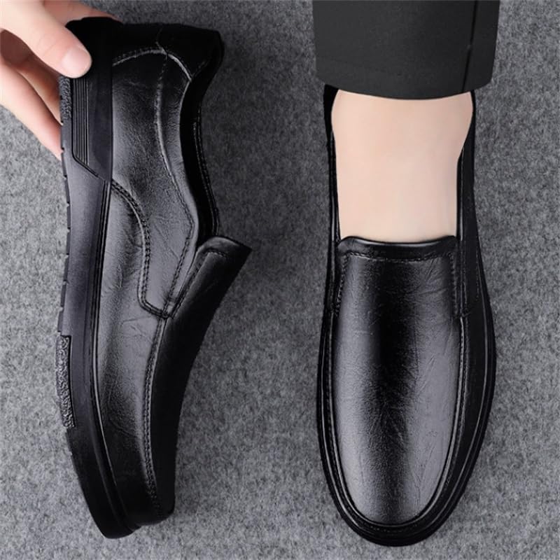 Men's Casual Rubber Shoes Flat-Soled Slip-on Shoes Warm wear-Resistant Round-Toed Comfortable Shoes for Men3