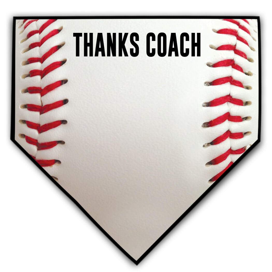 ChalkTalkSPORTS Baseball Stitches Home Plate Plaque | Thanks Coach | Ready to Autograph