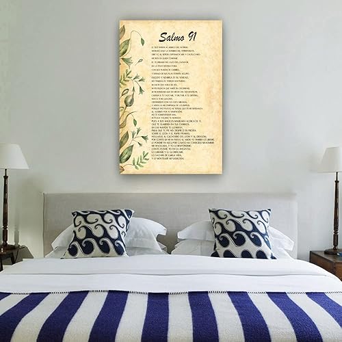 Miniatura 6 de Salmo 91 - Póster de pared con versículo bíblico en español, impresiones de cocina para baño, imágenes verticales, impresiones giclée, pintura,