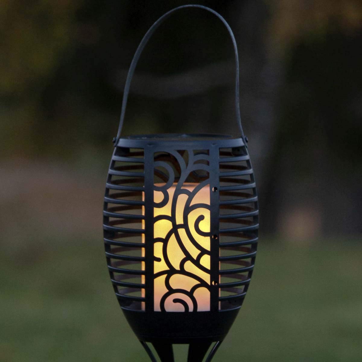 5x LED-Solar-Fackel "Flame", 3 in 1 imitiert Feuer