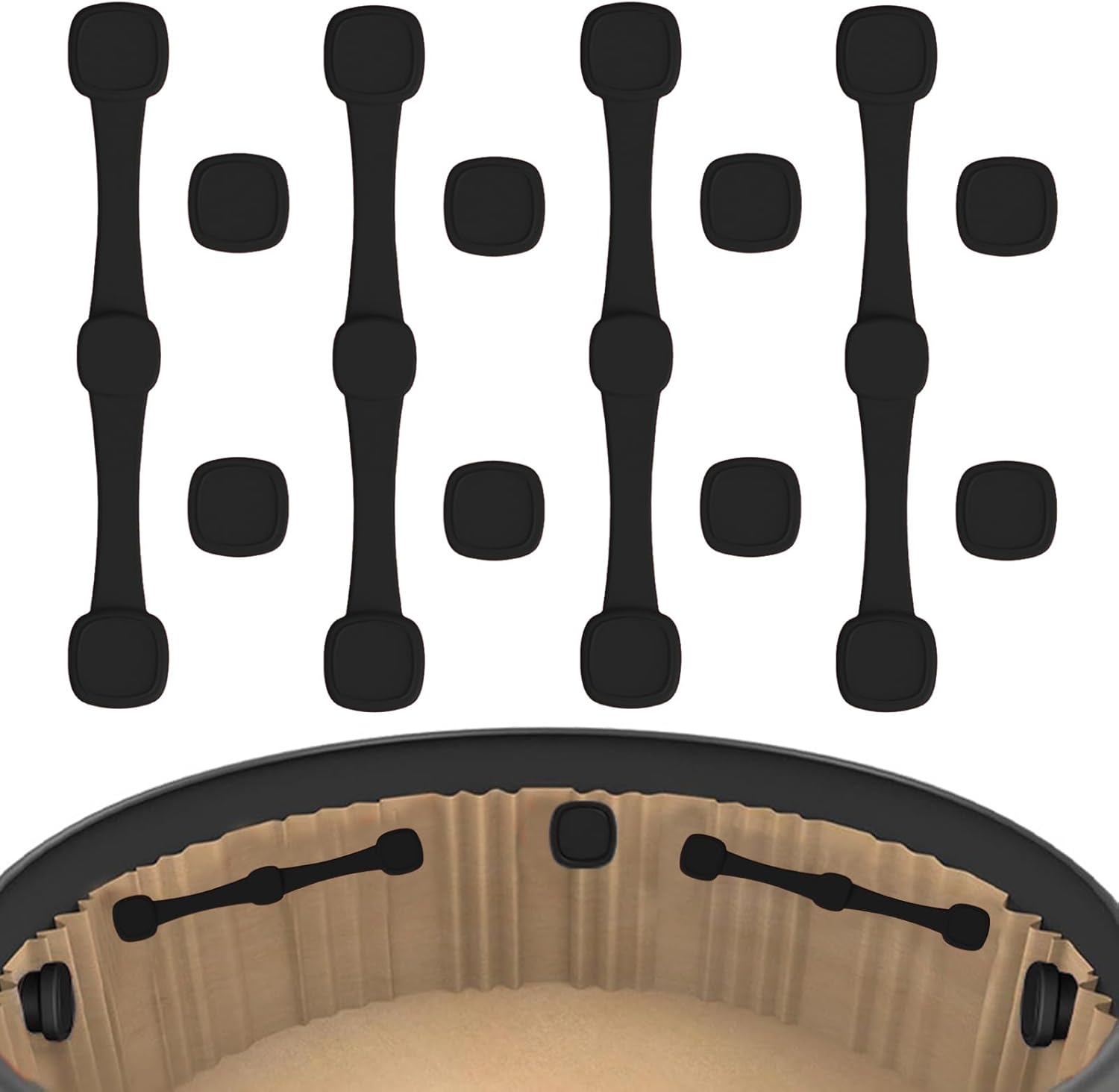 Air Fryer Magnet Buckle – Air Fryer Silicone Magnets Buckle for Parchment Paper,Food Grade Kitchen Gadgets for Men Women Dinners Camping Cooking Meal Prep