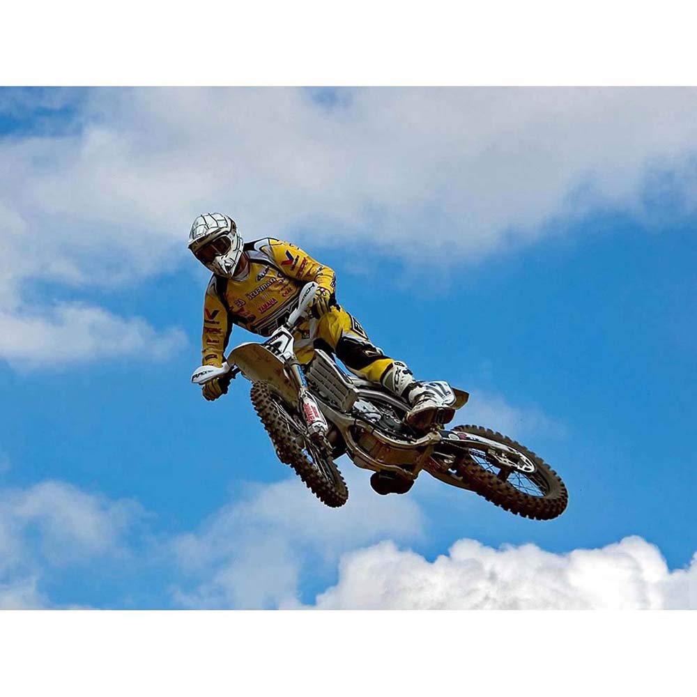 Wee Blue Coo Motocross Dirt Bike Jump Sport Art Print Poster Wall Decor 12X16 Inch