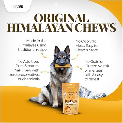 Miniatura 2 de Dogsee Yak Cheese - Masticables para perros del Himalaya con cúrcuma de 1 libra (grande - 4 barras) 100% natural Golosinas para razas grandes