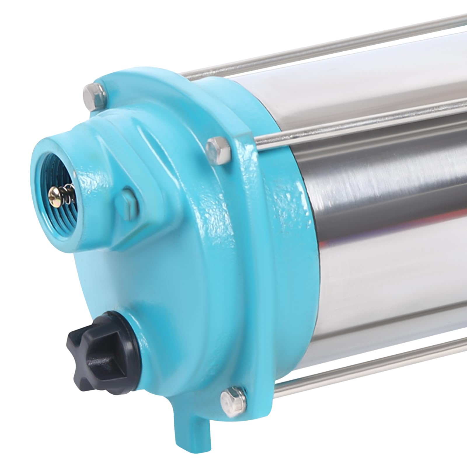 Pompe centrifuge de jardin 1300 W - En acier inoxydable - Avec manomètre - Interrupteur de pression - Disjoncteur de protection du moteur - Pompe centrifuge à 5 niveaux - Pression maximale : 9,8 bar -