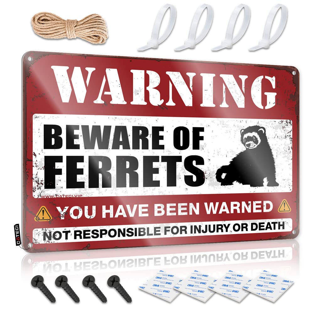STWNVOITV Beer Signs For Man Cave Beware Of Ferrets Sign Funny Bar Signs For Home Bar Bar Posters(30X40CM)