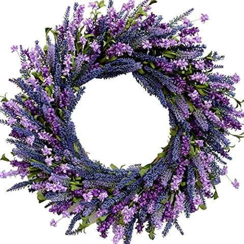 Egolot Purple Lavender Flower Wreath Cover
