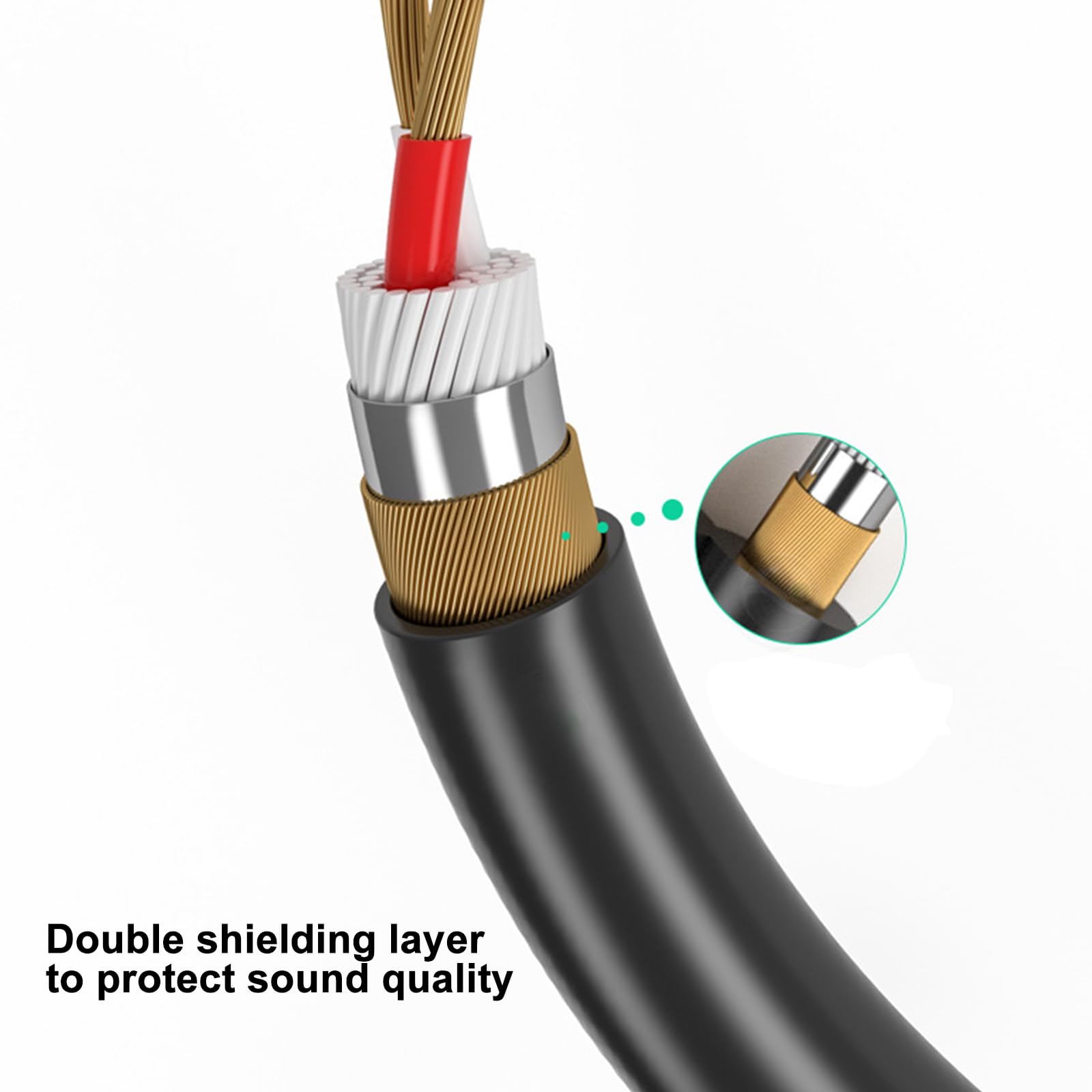 Cable adaptador divisor en Y de 3,5 mm a doble de 3 pines para amplificadores, consolas de mezcla, micrófonos, 15 cm-10 m