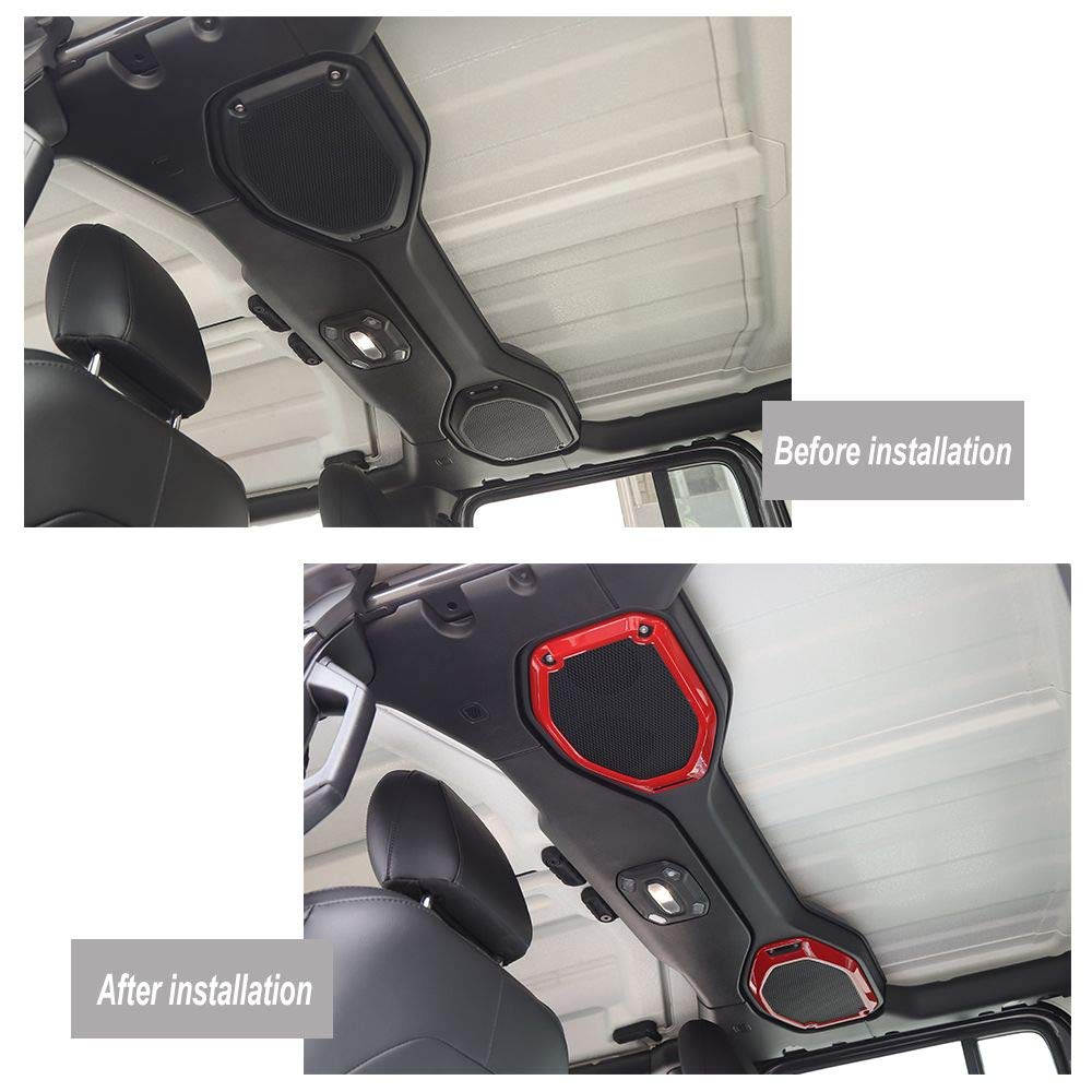 Car Top Roof Speaker Frame Trim Cover for 20182021 Jeep Wrangler JL
