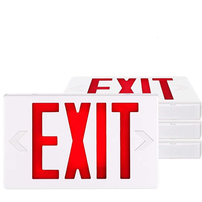 Buy SPECTSUN 4 Pack Led Exit Sign with Battery Backup, Hradwired Red