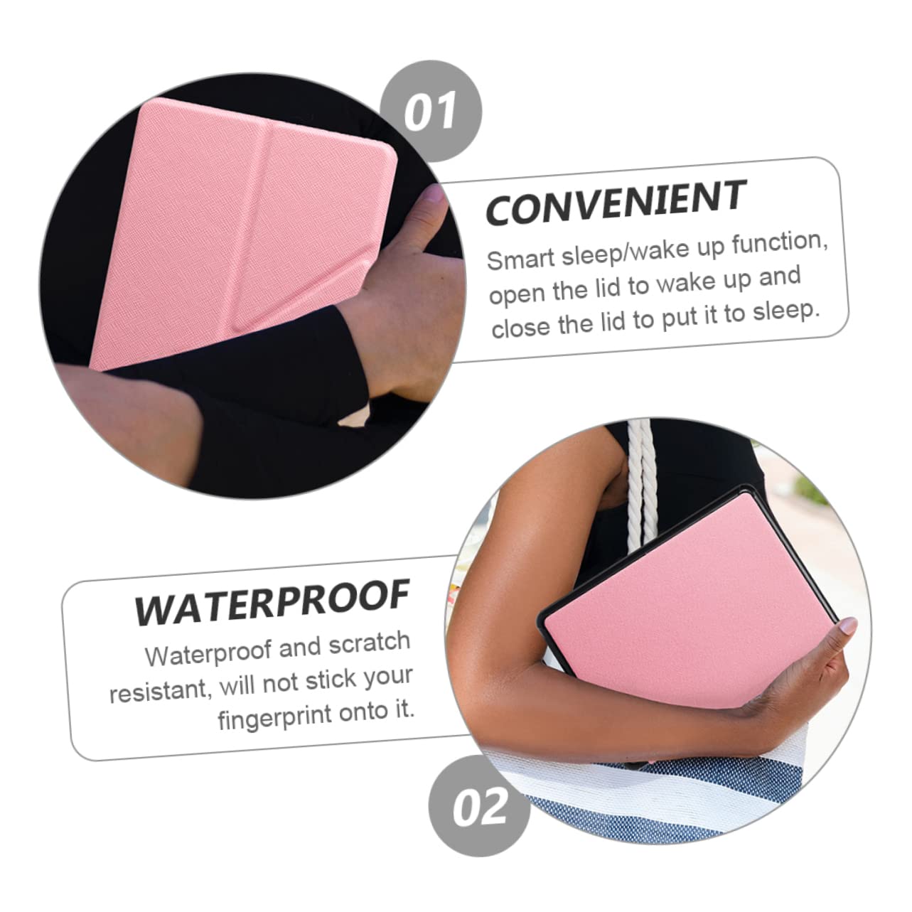 KOMBIUDA 3pezzi Custodia Protettiva Per-book Compatibile Con ª Generazione Design Semplice e Riattivazione Automatica Protezione Anti- e Comfort Per Lettura Mano