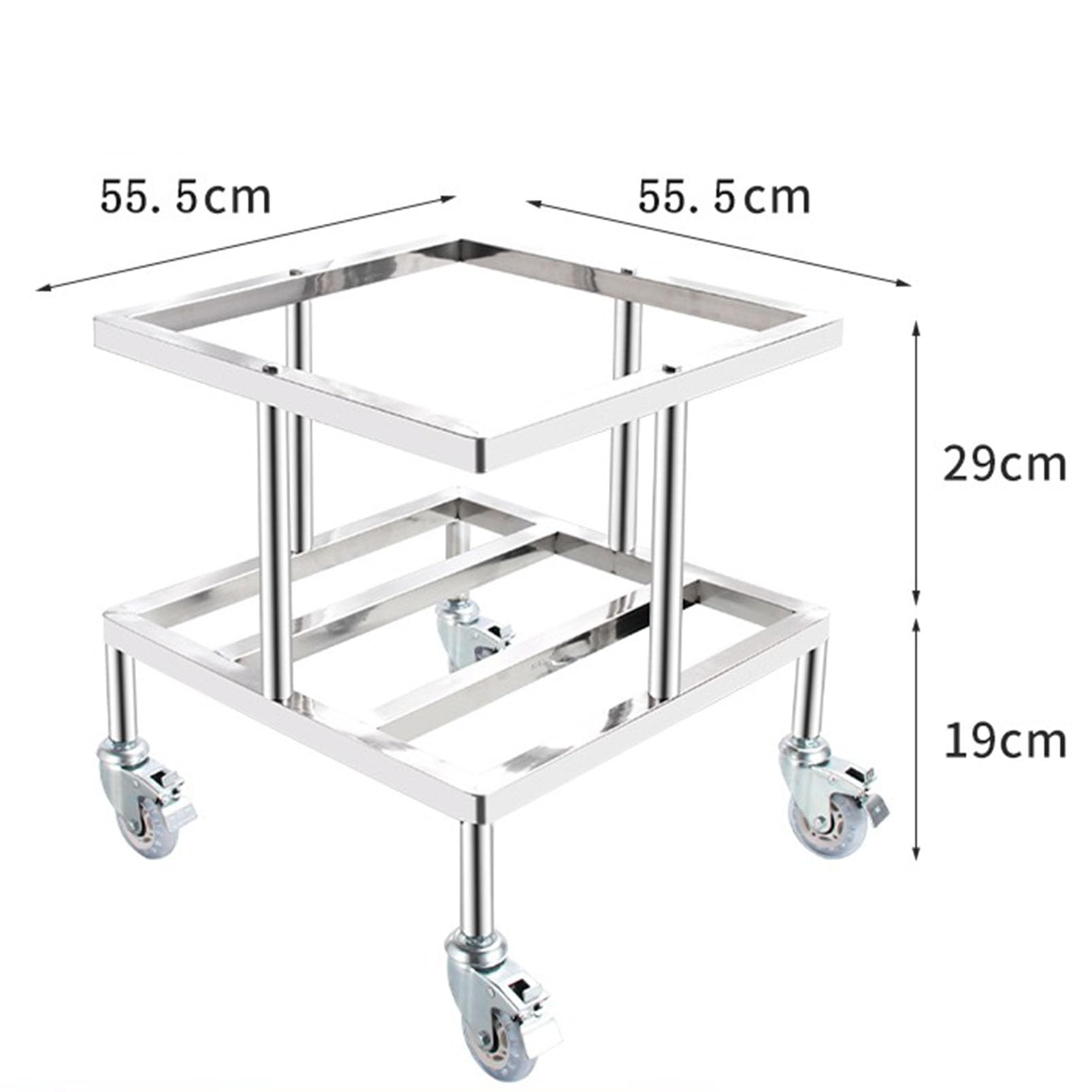 Carrello a Piattaforma Mobile Robusto in Acciaio Inox – Carrello Spinta e Telaio Barile, Base Vaso e Secchio Grasso con Ruote Girevoli