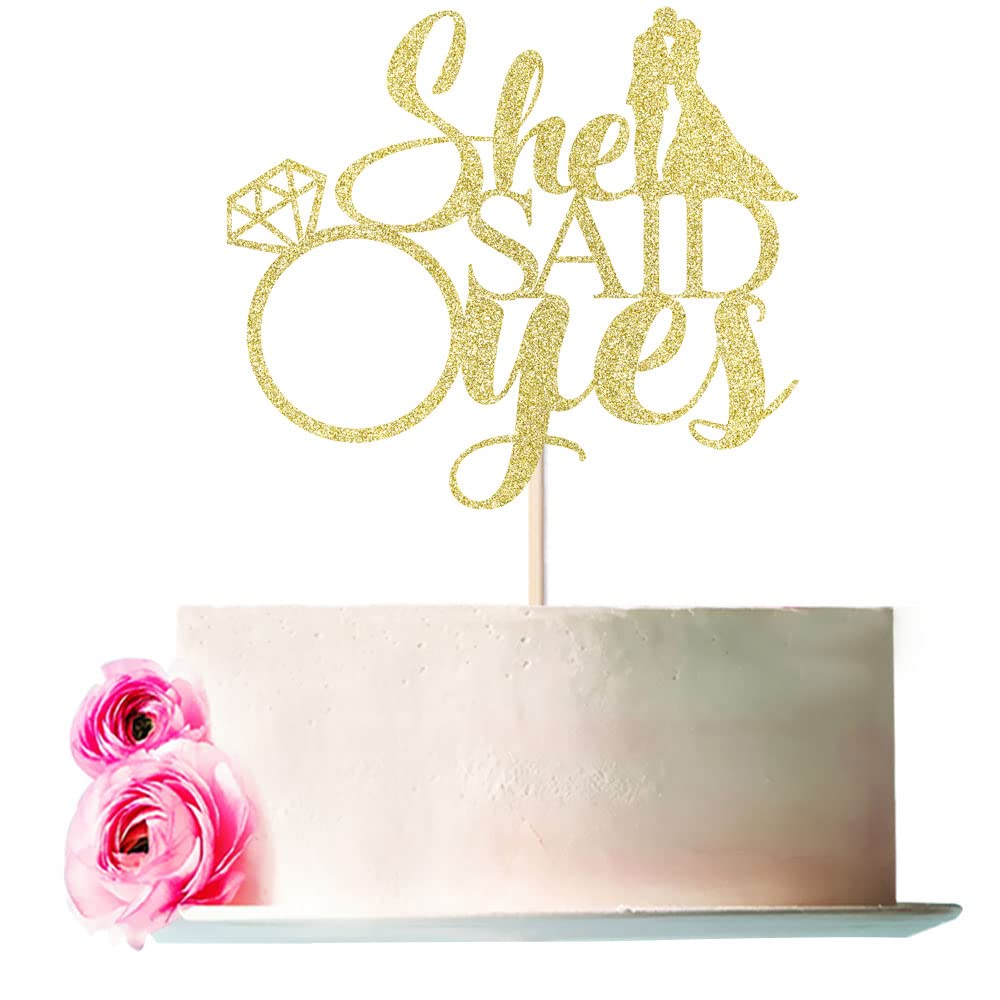 bejotaa She Said Yes Cake Topper