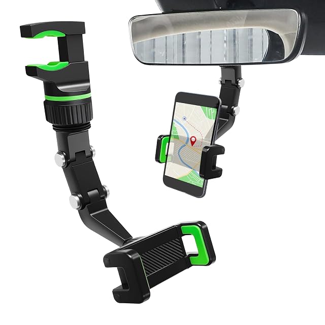 1PCS Rear View Mirror Phone Holder Cell Phone Holder Car Rearview Mirror Mount Adjustable Multifunctional Car Mirror Phone