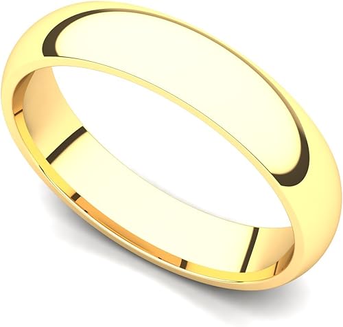 Anillo de boda de oro amarillo de 18 quilates de 0157in clásico y ajuste cómodo