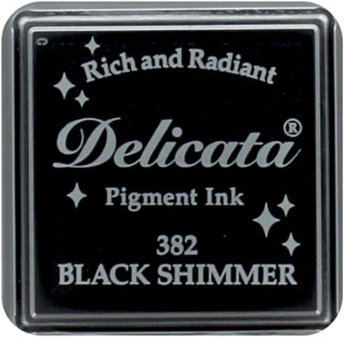 Tsukineko delicata Black Shimmer Pigment Ink Pad - Small