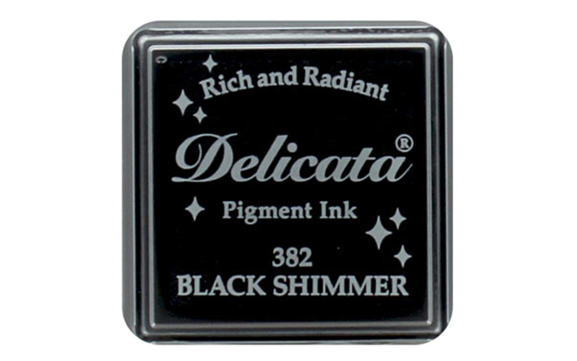 Tsukineko delicata Black Shimmer Pigment Ink Pad - Small