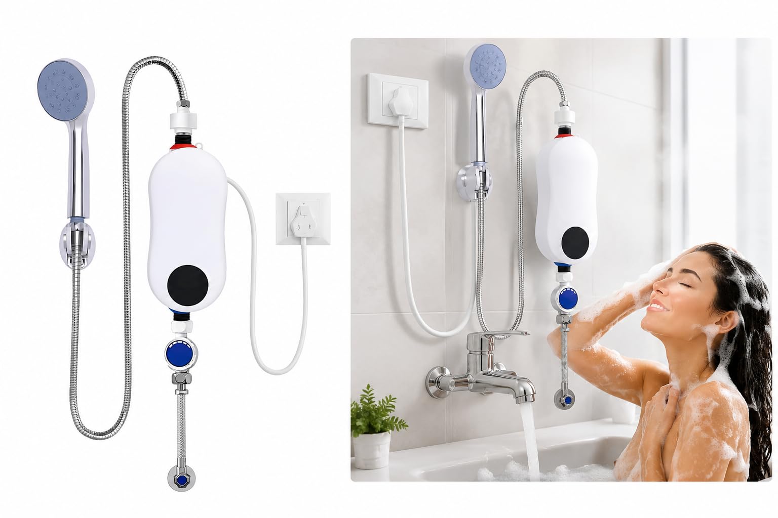 DRUMSTONE WINTER 5 Years Warranty 3000W Instant Tankless Electric Water Heater with Digital Temperature Display, Compact Mini Geyser for Bathroom, Kitchen, Sink & Handwashing, Fast Heating White-image-7