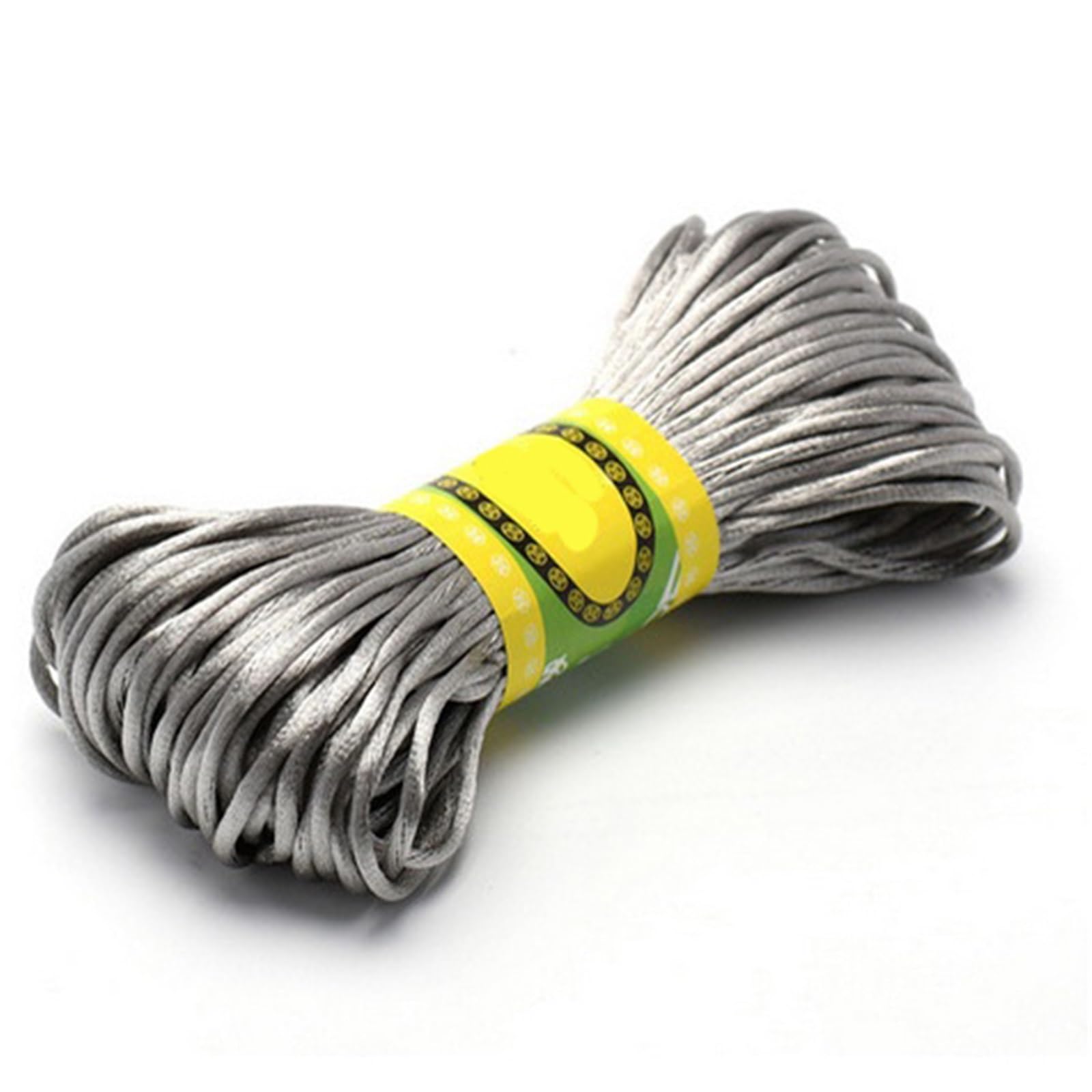Nylon Cord Thread 10pcs 20Meters/Bundle Of 2.5MM Chinese Knot Polyester Colored No.5 Thread Handmade Woven Rope DIY Jewelry Wire for Making Bracelet, Necklace, Chinese Knot(Gray)