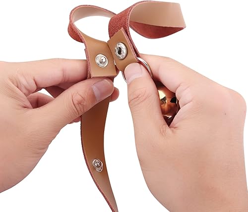 Miniatura 52 de Timbres de cuero para perro para perilla de puerta/entrenamiento para ir al aire libre, ajuste de longitud, campana colgante de entrenamiento
