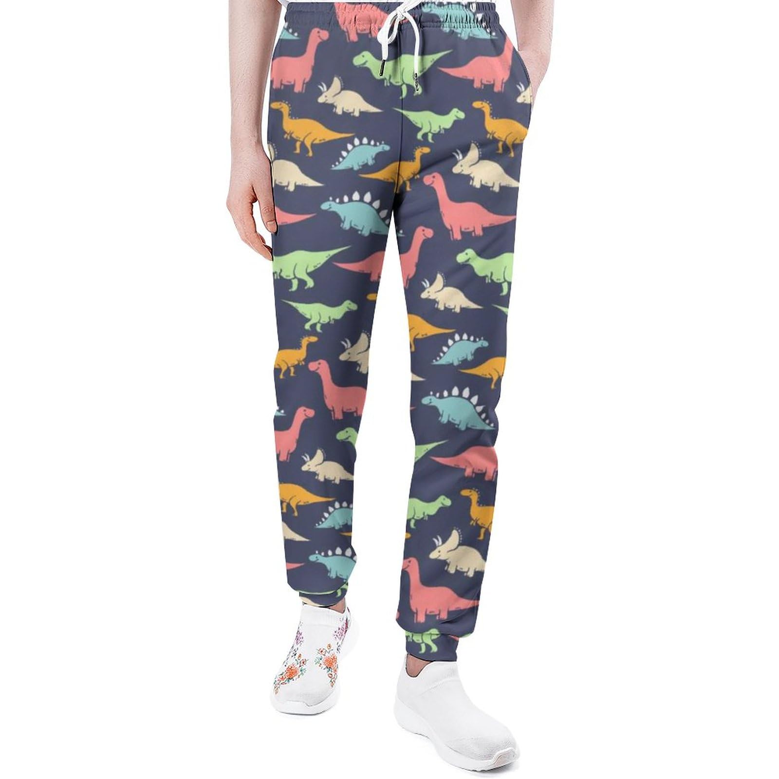 Ufuson Unisex As Pic Colored Dinosaurs Sweatpants For Men Yoga Athletic Lounge Jersey Trousers With Pockets