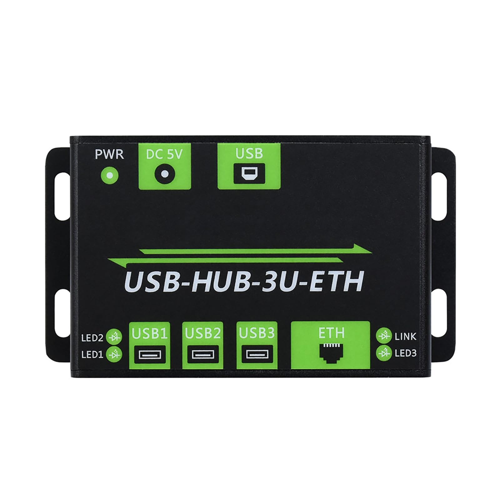 3 porte USB di grado industriale multifunzionale USB HUB Extender 100M porta Ethernet, fino a 480Mbps