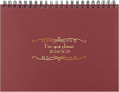 Zhanmai Calendario planificador de 5 años con pestañas 2024 a 2028, 11 x 8.5 pulgadas, calendario mensual de 5 años, organizador de horario mensual