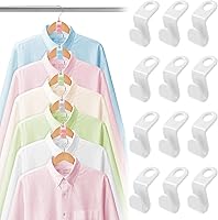 Vista 7 de 50 ganchos para colgar ropa que ahorran espacio, organizadores de plástico para armarios y extensor de almacenamiento para conexión de perchas