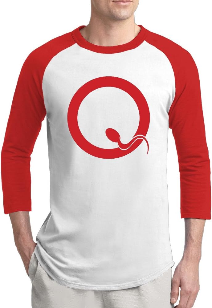 Men's Queens Of The Stone Age Red Contrast Color 3/4 Sleeve Plain Raglan Shirts Tee
