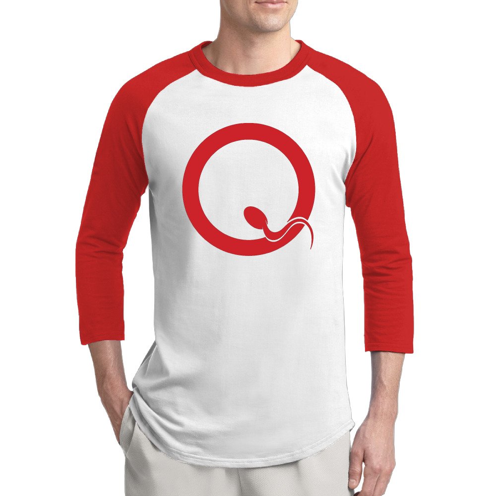 Men's Queens Of The Stone Age Red Contrast Color 3/4 Sleeve Plain Raglan Shirts Tee