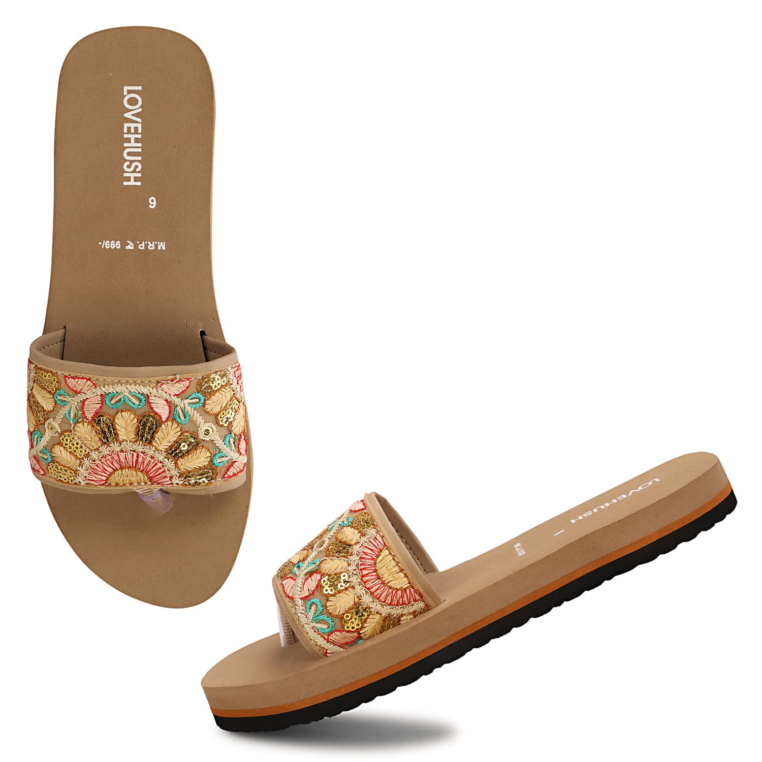 lovehush Floral Embroidery Soft Sole Womens Slippers for Stylish Comfortable Walks-picture-11