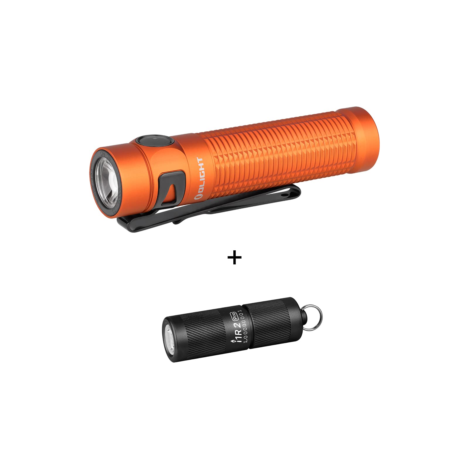 OLIGHTBaton3 Pro 1500 Lumens EDC Rechargeable Flashlights Bundle I1R 2 Pro Eos 180 Lumens EDC Rechargeable Keychain Flashlight