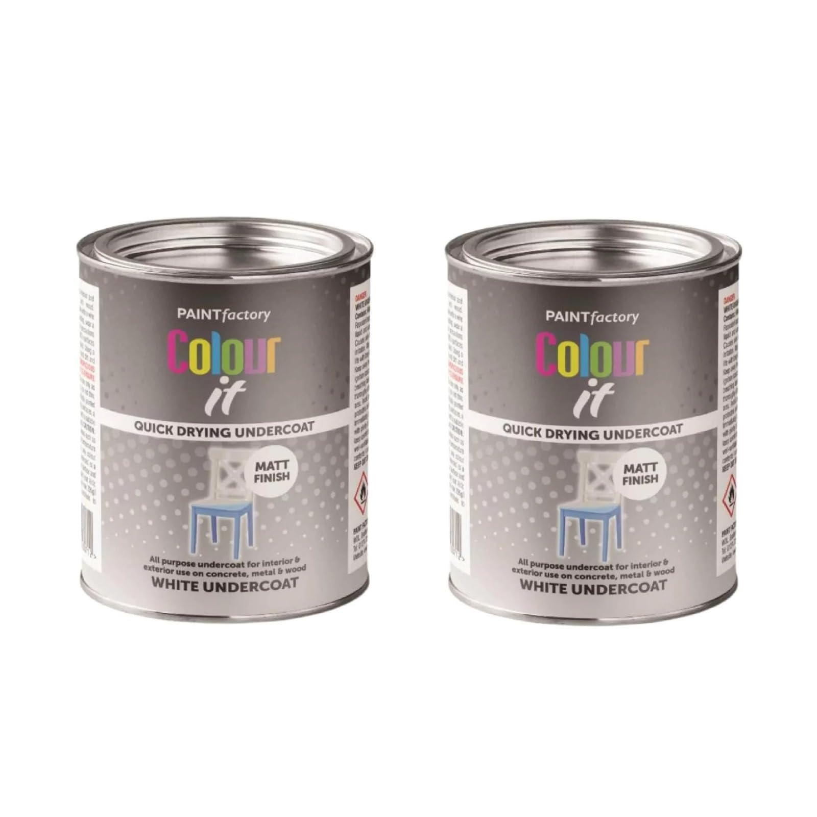 RIZZIIZ White Undercoat Paint, Quick Drying, Matt Finish, Non Cracking, Long-Lasting Performance, Vibrant Colour, Durable Protection For Interior & Exterior Applications, 300ml (2PCS)