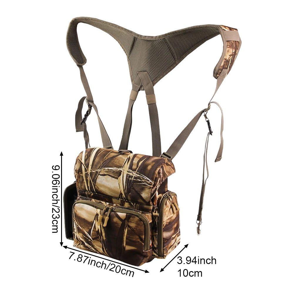 Arnés para Binoculares, Paquete De Pecho, Estuche para Binoculares con Bolsa para Telémetro, Estuche Ajustable para Binoculares, para Observación, Caza, Senderismo Y Tiro.