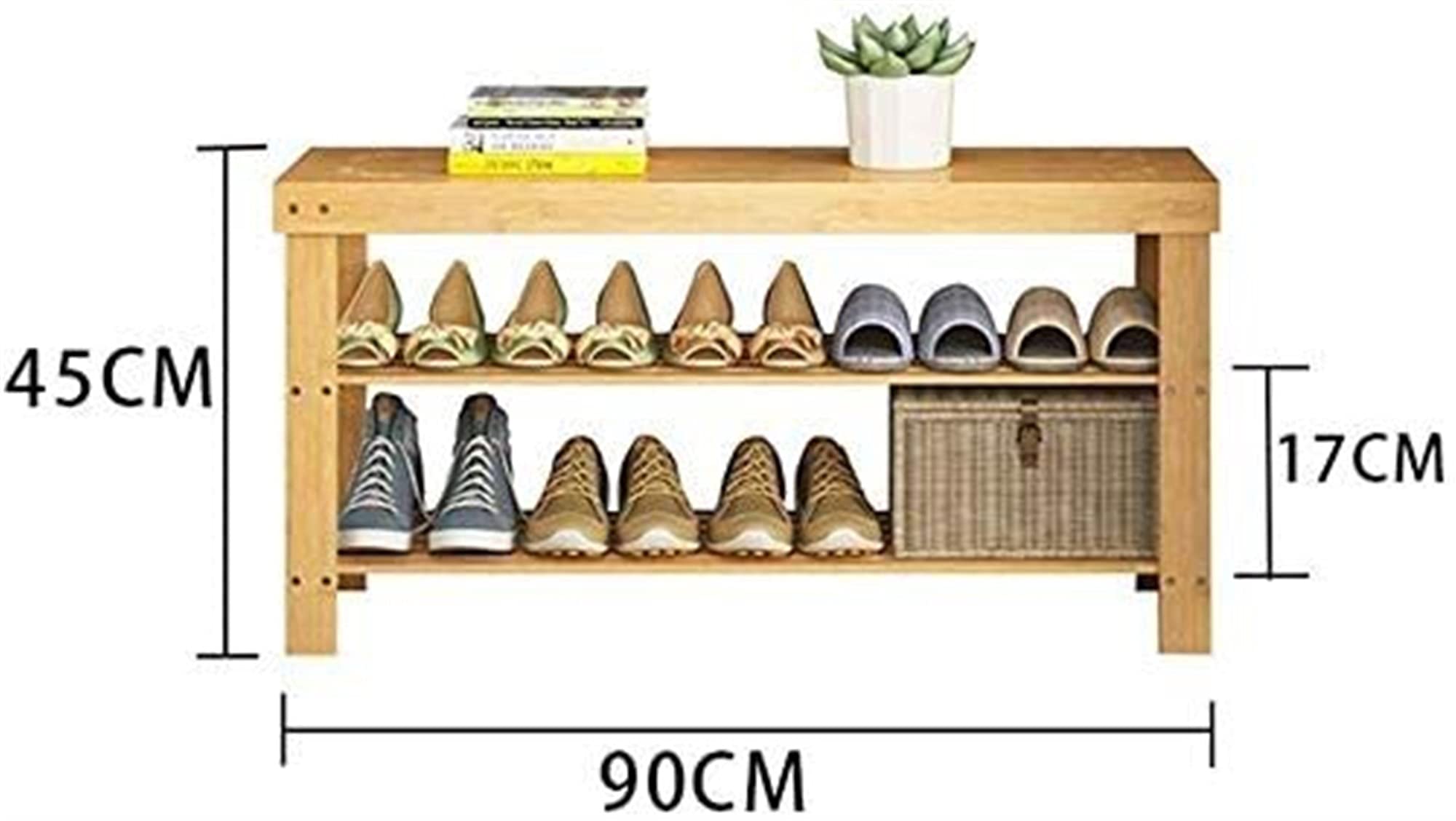 Amazon｜縦型収納シューズラック 天然木収納棚 靴6足(サイズ:90cm