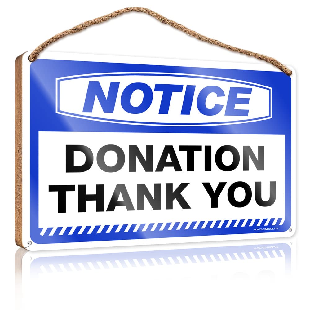 DTHA Farmhouse Signs Notice Donation Thank You Wooden Sign Funny Signs For Bar Bathroom Wood Hanging Sign(15X28CM)