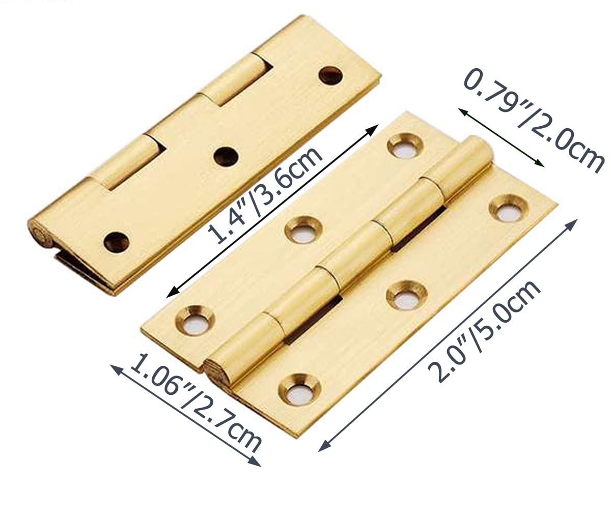 Brass Hinges - Jewelry Box Hinges (8 Pack) -4