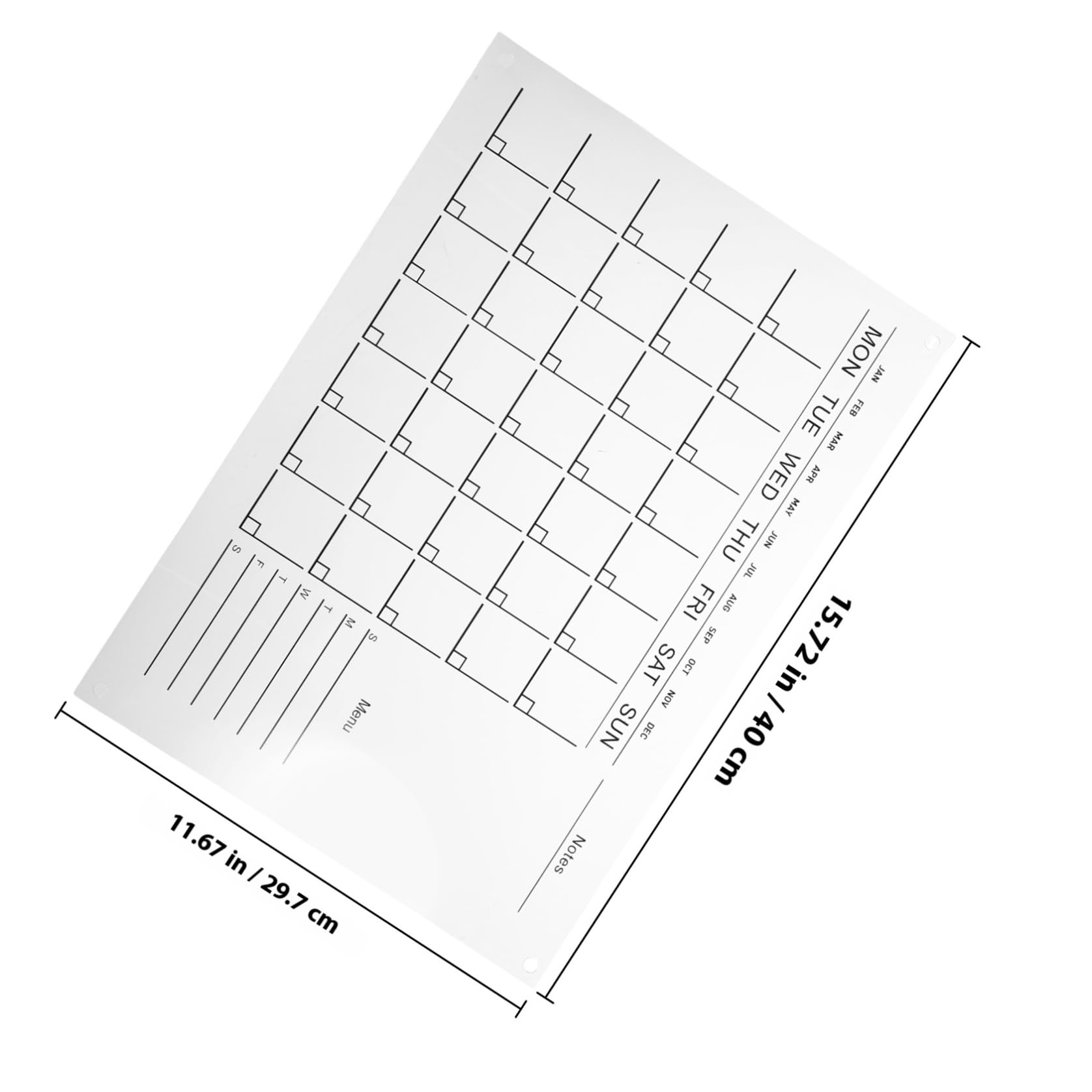 Tableau Calendrier Mural en Acrylique Transparent, 1 Set