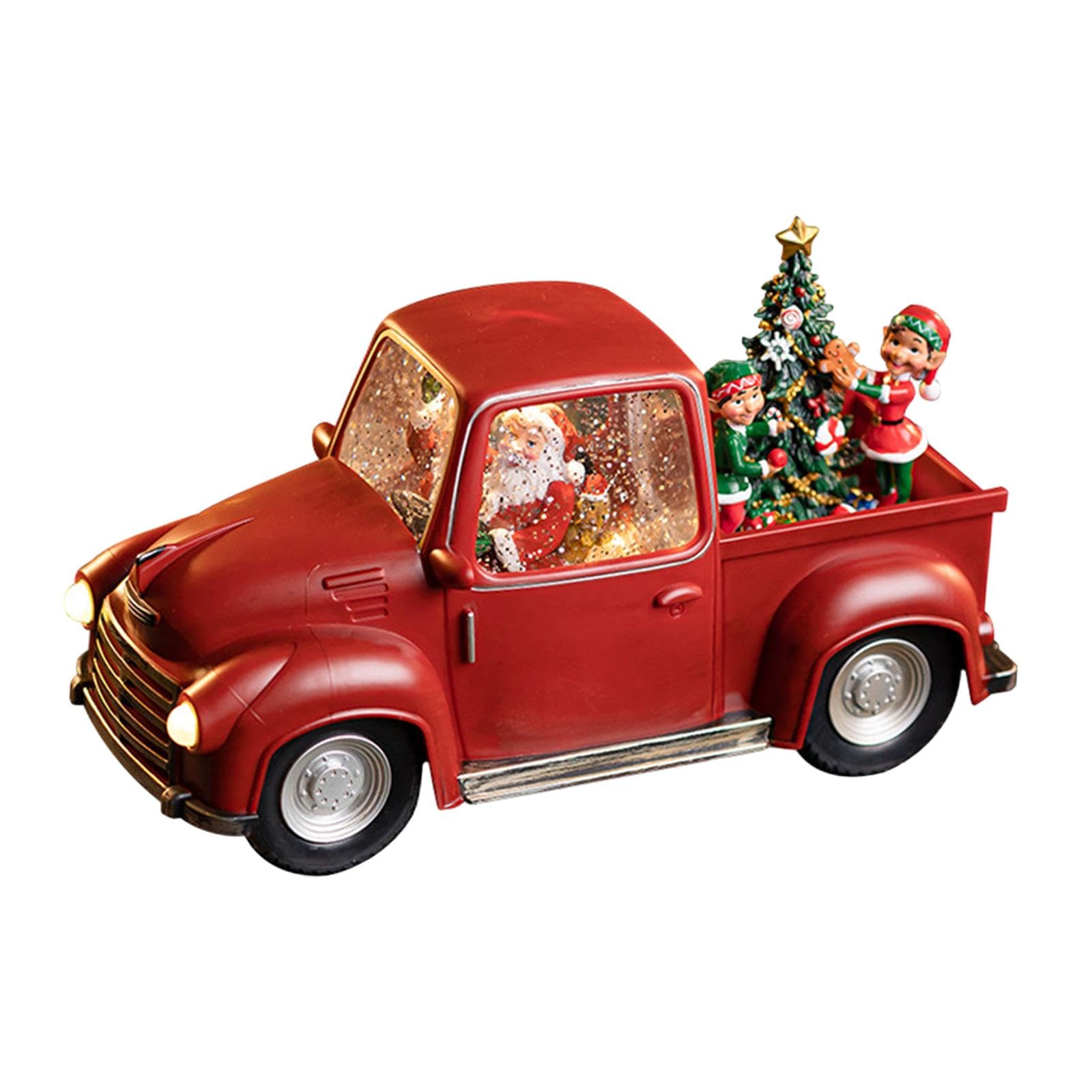 Décoration de Table de Noël, Camion du Père Noël Miniature, Boule à Neige Musicale, Cadeau D'intérieur pour La Maison Ou Le Bureau, StyleB