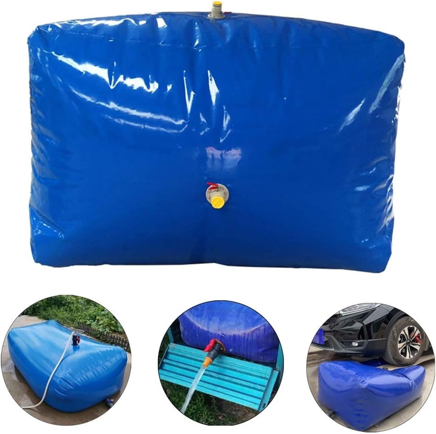 Wall Art Foldable Water Bladder Bag, Flexible Hydration Bladder, High Capacity Water Storage Container, Leakproof 0.9mm Thick Pvc Durable For Outdoor Camping Irrigation (Color : Blue, Size :