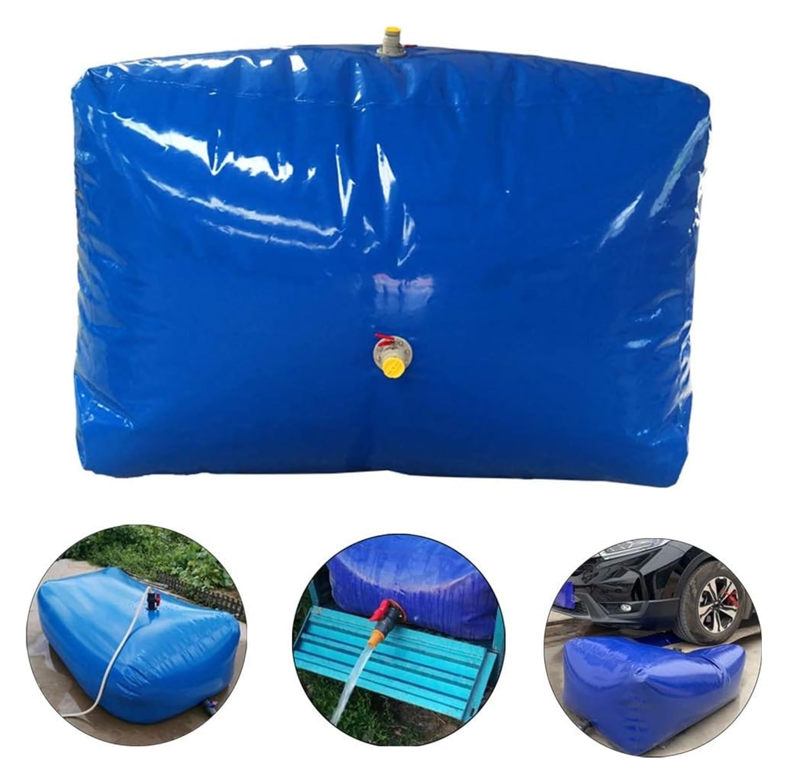 PHLEPS Wall Art Foldable Water Bladder Bag, Flexible Hydration Bladder, High Capacity Water Storage Container, Leakproof 0.9mm Thick PVC Durable for Outdoor Camping Irrigation (Color : Blue, Size :