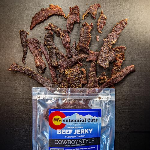 Image of Centennial Cuts Beef Jerky - Cowboy Style - High Protein, Zero Sugar & Zero Carbs, 3 Simple Ingredients - 7 oz Snack