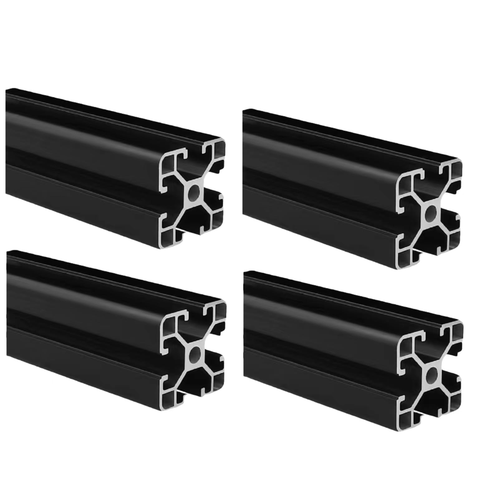Kwweeoo 4040 Aluminum Extrusion T Slot 300mm Long Black 4 Pack, Extruded Aluminum Profile T-Slot 40 Series European Standard Anodized Linear Rail 40 x
