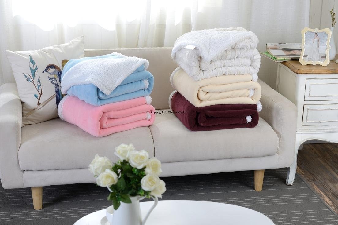 Web Linens Inc Multiple Colors- Reversible - Sherpa/Microplush Throw Blanket- 50"x 60"-Grey - Exclusively by Blowout Bedding RN# 142035
