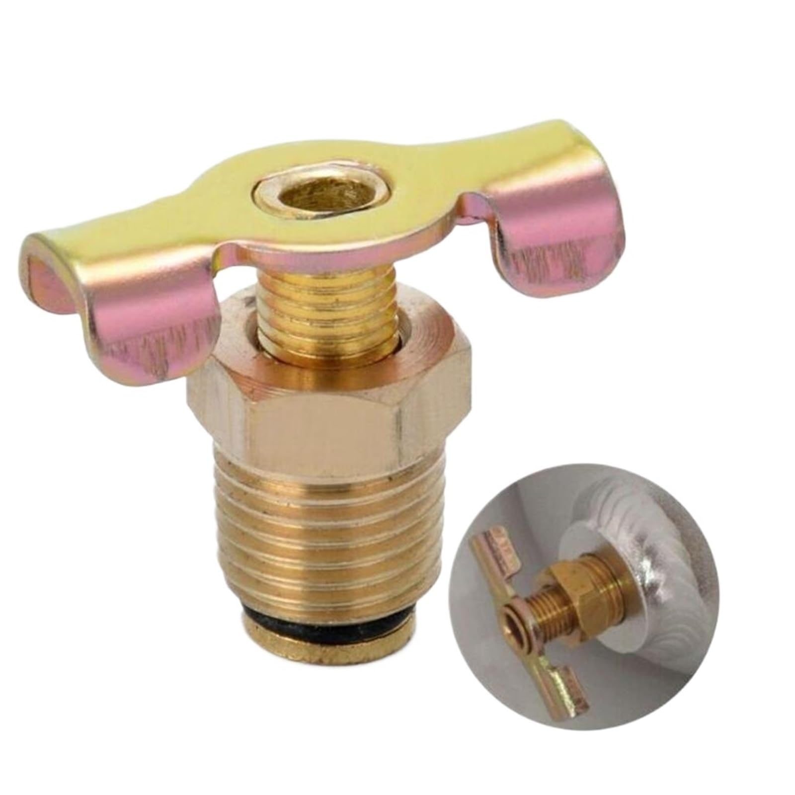 Válvula de purga 1/4 NPT para tanque de compresor con mango en T